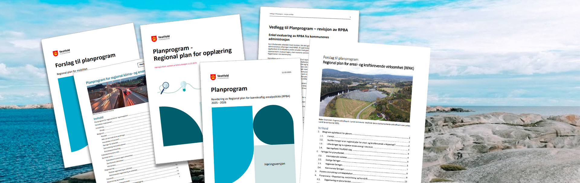 Bakgrunnsbilde av svaberg med dokumenter i forkant