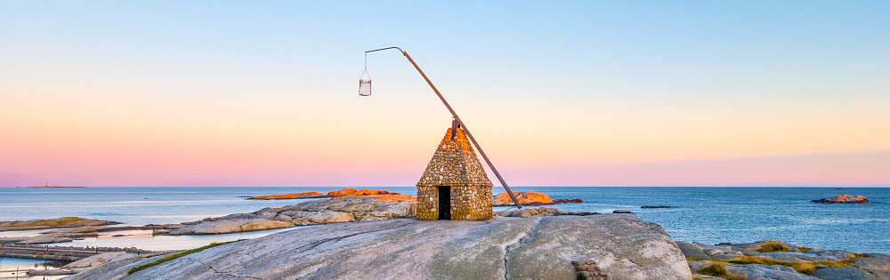 Foto av vippefyret ved Verdens ende i Færder Nasjonalpark.