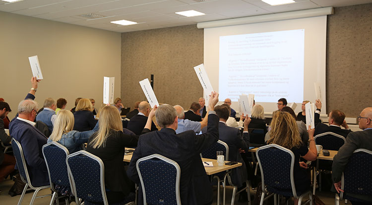 Avstemming i politisk møte.