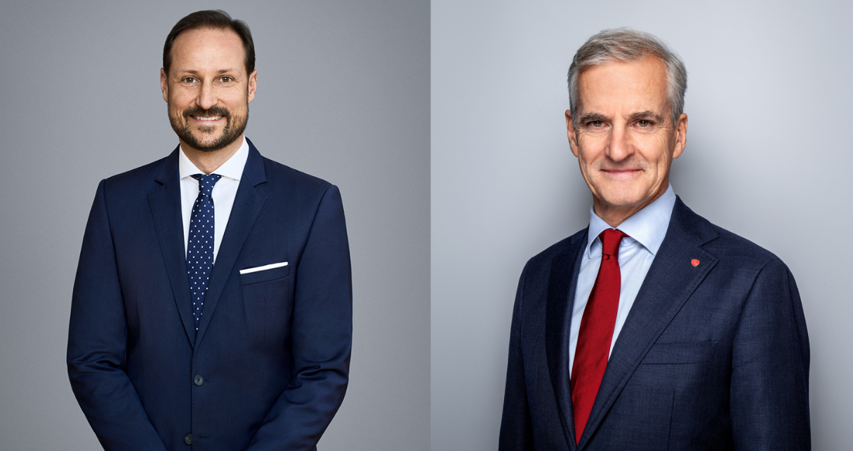 Bilde av kronprins Haakon og statsminister