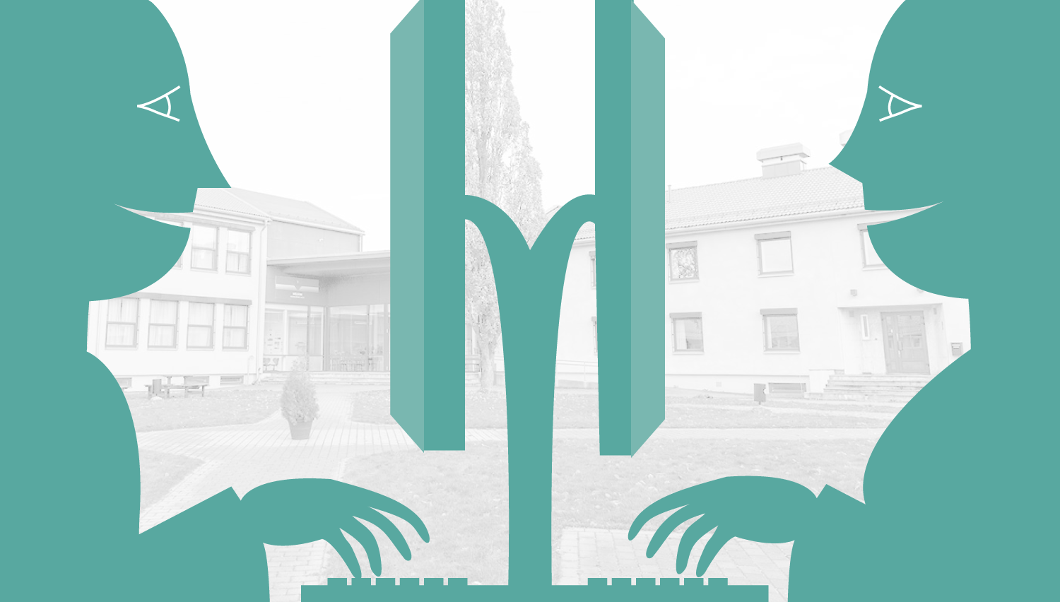 Illustrasjon av to elever foran pc-skjerm