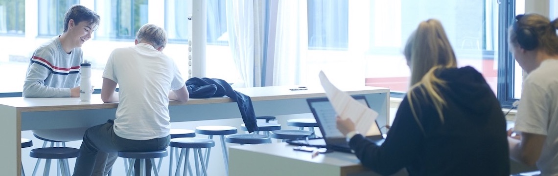 Bilde av elever som gjør skolearbeid