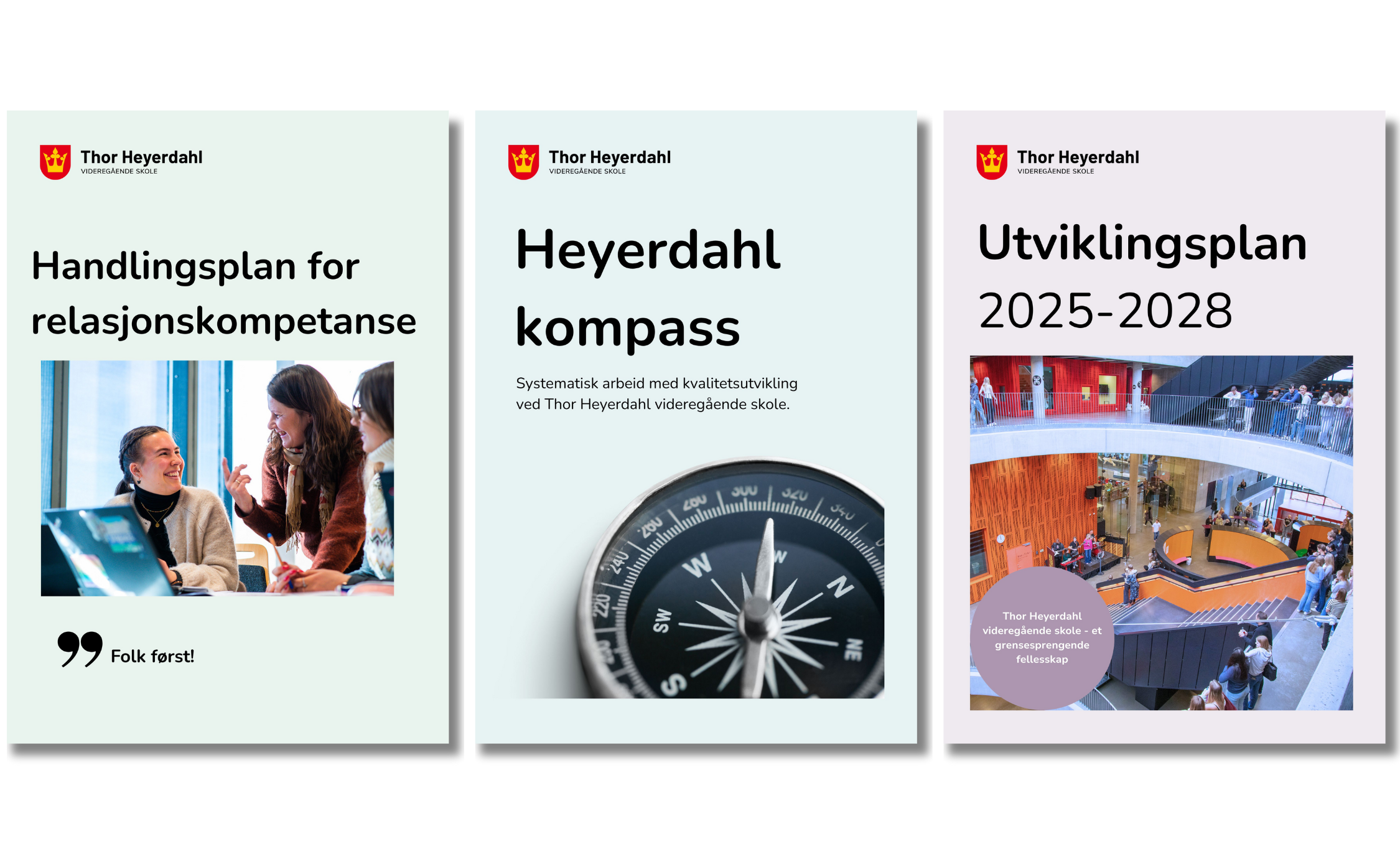 Bilde av forsidene til de tre planene.