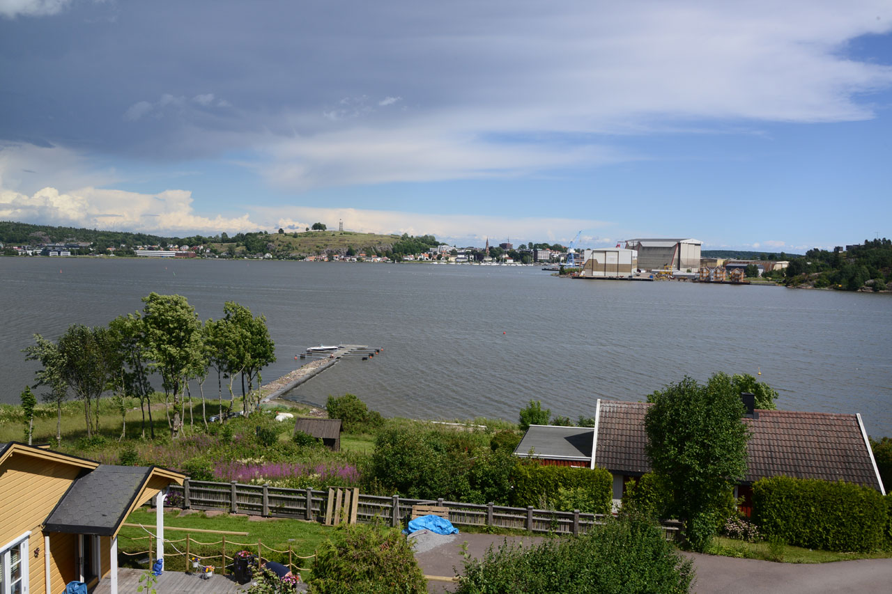 Foto av Tønsbergfjorden, kaldnes og Ramberg sett fra Smørberg
