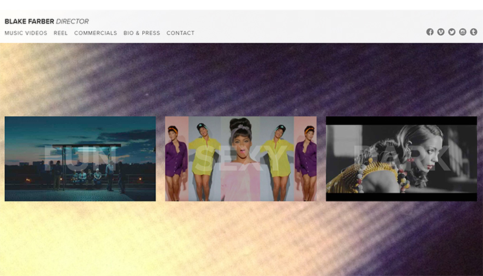 Skjermdump fra Blake Farber sin hjemmeside