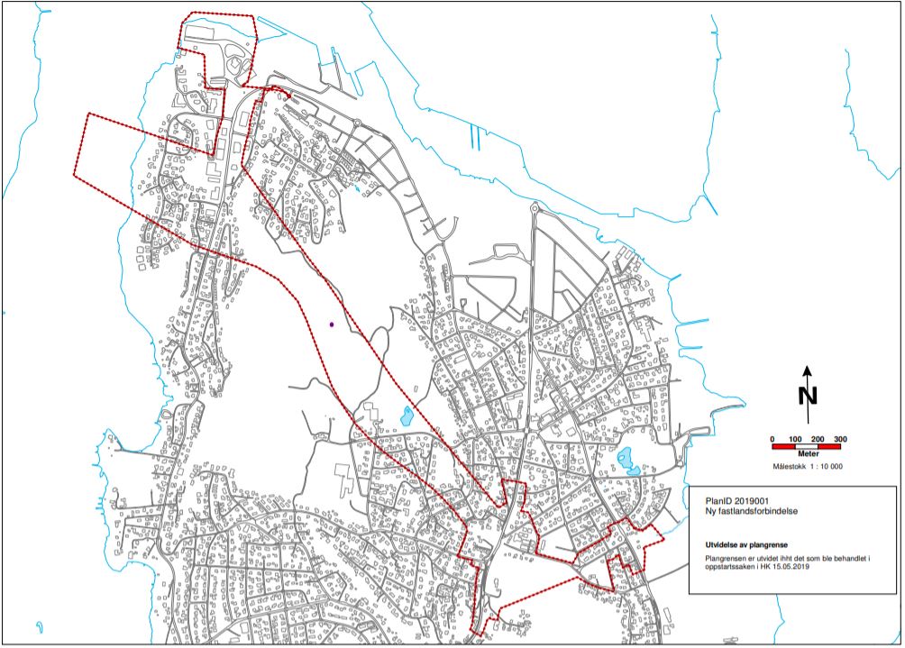 Kart over planområdet i Færder kommune